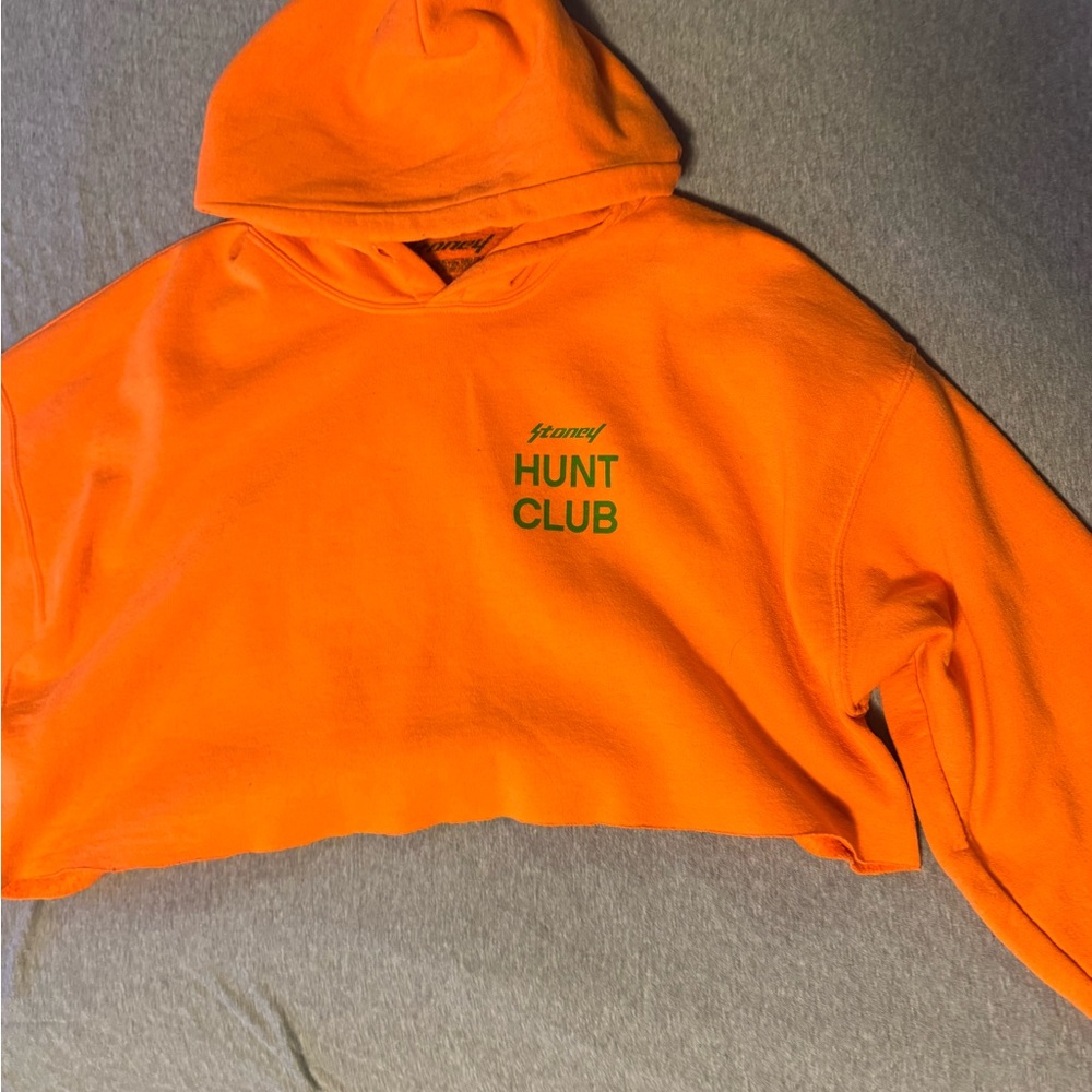Stoney Hunt Club Orange Cropped Hoodie
